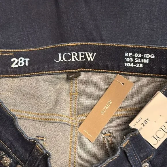 J Crew women’s Tall slim jean mid rise dark blue Size 28T NWT - Picture 6 of 10